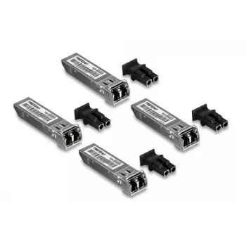 TRENDnet TEG-MGBSX/4 - SFP (Mini-GBIC) transceivermodul - LC multimode - upp till 550 m - 850 nm - TAA-kompatibel (4-pack)