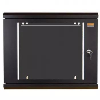 IT-BUDGET TAUNUS 19 inch nätverksskåp, 12U, 600 mm djup, glasdörr, låsbar, svart