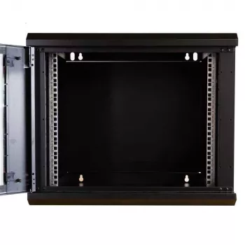 IT-BUDGET TAUNUS 19 inch nätverksskåp, 12U, 600 mm djup, glasdörr, låsbar, svart