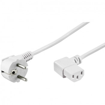DSIT Angled Power Cord Schuko to IEC C13, 2 m, White