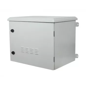 Allnet SO-serie 19 inch 12U IP55 väggskåp, 638 mm djupt, med 4-faldig fläktenhet, ljusgrå (ALL-SO03-6612-G-DGRAUV2)