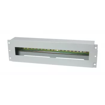 Allnet 19 inch 3U DIN-skenepanel för dvärgbrytare, djup 61 mm, frontmontering, ljusgrå (ALL-S0002257)