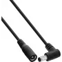 InLine® DC-förlängningskabel, vinklad kontakt, 5,5 x 2,5 mm, svart, 0,2 m