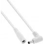 InLine® DC-förlängningskabel, vinklad kontakt, 4,0 x 1,7 mm, vit, 0,2 m