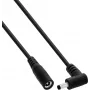 InLine® DC-förlängningskabel, vinklad kontakt, 4,0 x 1,7 mm, svart, 0,2 m