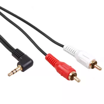 Maclean MCTV-824 ljudkabel 3,5 mm minijack till 2x RCA, 1 m, svart
