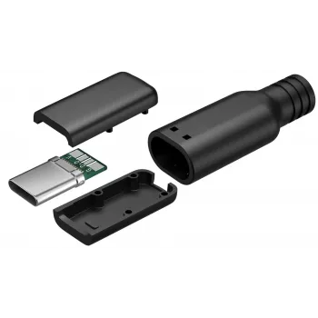 Goobay USB-C kontakt, lödversion, svart - 15 W, 3 A