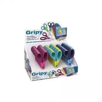 WEDO Gripy papperssax, rund, 130 mm, för högerhänta, rostfritt stål – display med 30 st