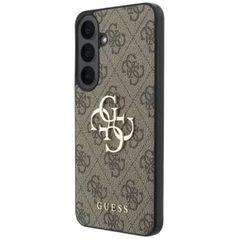 Guess Leather 4G Metal Logo skal för Samsung Galaxy S26 FE, brun