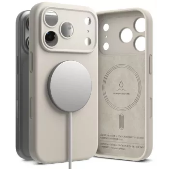 Ringke silikon magnetiskt MagSafe-skal för iPhone 18 Pro Max, Stone