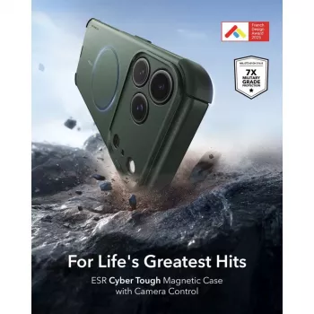 ESR Cyber Tough MagSafe-skal för iPhone 17 Pro / 18 Pro, grön