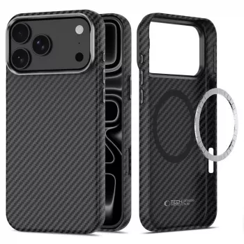 Tech-Protect Ion Carbon Magsafe iPhone 17 Pro Max / 18 Pro Max svart/silver mobilskal