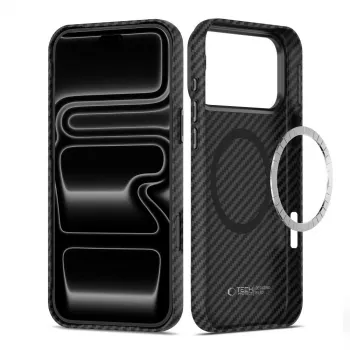 Tech-Protect Ion Carbon Magsafe iPhone 17 Pro Max / 18 Pro Max svart/silver mobilskal