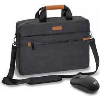 PEDEA Elegance Pro 15,6 inch laptopväska med mus, grå (SET010-66066435)