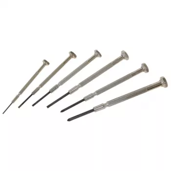 C.K Tools T4854P urmakarskruvmejselsset i miniatyr, 6 delar, spår 1,0/1,6/2,0/2,4 mm och Phillips