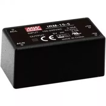 Mean Well IRM-15-24 nätaggregat, 15 W, 0,63 A, 85-264 V ingång – svart