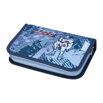 herlitz Tech Mech pennfodral, 31 delar i polyester, mått: (B)205 x (D)140 x (H)38 mm, 2 flikar