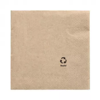 PAPSTAR servetter, 330 x 330 mm, 3-lag, natur, 1/4-vikning, återvunnet tissue, färgtryck