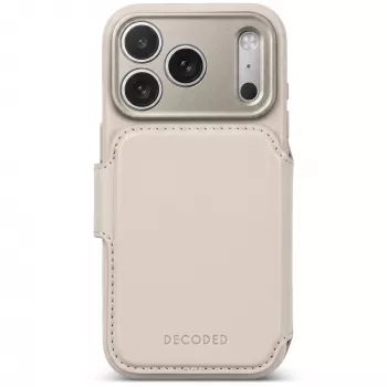 Decoded Leather Detachable Wallet läderskal för iPhone 18 Pro / 17 Pro, MagSafe, Taupe