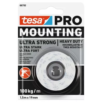tesa Mounting PRO Ultra Strong 66792-00000-00 monteringstejp vit (L x B) 1,5 m x 19 mm