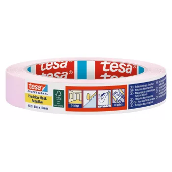 tesa 04333-00017-02 kreppmaskeringstejp, ljusrosa, 50 m x 19 mm
