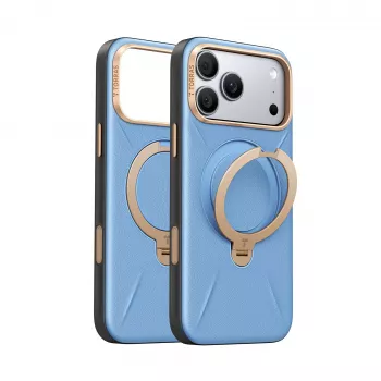 TORRAS Ostand Q3 VegSkin skal för iPhone 18 Pro Max / 17 Pro Max, MagSafe-kompatibel, blå