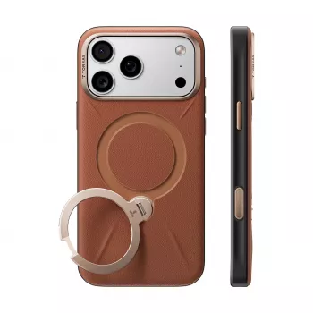 TORRAS Ostand Q3 VegSkin skal för iPhone 18 Pro Max / 17 Pro Max, MagSafe-kompatibel, brun
