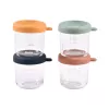 Beaba set med glasbehållare med lock 4 x 250 ml Sunrise