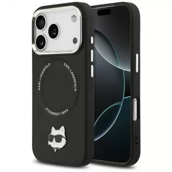 Skal Karl Lagerfeld Choupette Pin MagSafe för iPhone 17 Pro Max svart