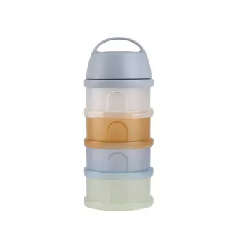 BEABA mjölkpulverbehållare, 4 fack, ”Translucent Pebble”