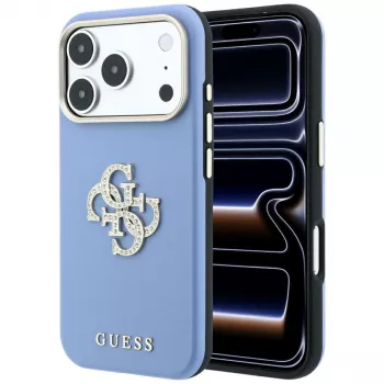 Guess Smooth & Big Strass Logo skal för iPhone 18 Pro Max / 17 Pro Max, blå