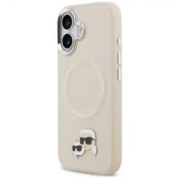 Karl Lagerfeld Karl & Choupette Pins MagSafe-skal för iPhone 17, beige