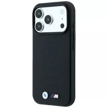 BMW M Blue Perfo Metal Logo MagSafe-skal för iPhone 18 Pro / 17 Pro, svart