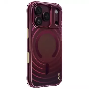 UNIQ Coehl Vela skal för iPhone 18 Pro / 17 Pro, magnetisk laddning, vinröd