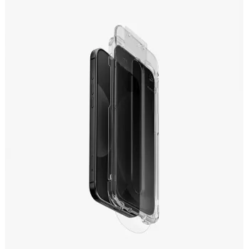 UNIQ Optix SwiftFit Privacy DX2 härdat glas för iPhone 18 Pro, med applikator