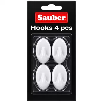 Sauber oval krok, 4 st., 2,3x4 cm, vit