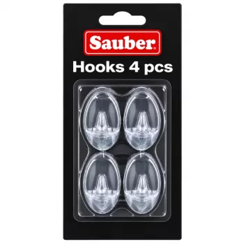 Sauber oval krok, 4 st., 2,3x4 cm, transparent