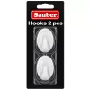 Sauber ovala krokar, 3 x 4,7 cm, vita, 2 st.