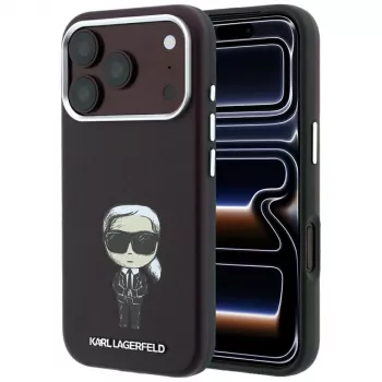 Karl Lagerfeld Smooth Ikonik Sketch MagSafe-skal för iPhone 18 Pro Max / 17 Pro Max, vinröd