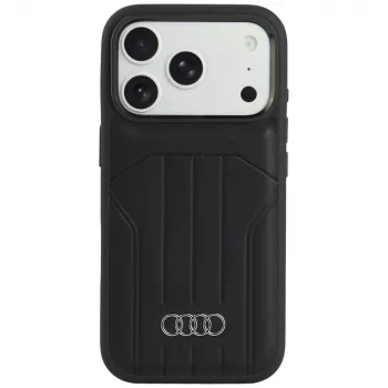 Audi MagSafe-skal i konstläder för iPhone 18 Pro / 17 Pro, svart