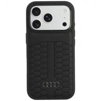Audi läderskal MagSafe för iPhone 18 Pro / 17 Pro, svart