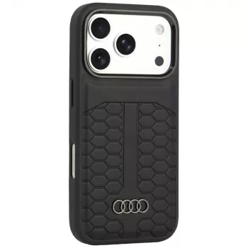 Audi läderskal MagSafe för iPhone 18 Pro / 17 Pro, svart