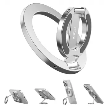 SODI ST04 dubbelsidigt magnetiskt ringstativ, silver