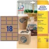 Avery Zweckform L7110-25 etiketter, permanent självhäftande, naturbrun, 62 x 42 mm, 450 st. (25 ark x 18)