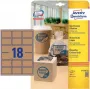 Avery Zweckform L7110-25 etiketter, permanent självhäftande, naturbrun, 62 x 42 mm, 450 st. (25 ark x 18)