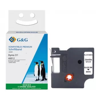 G&G Ninestar sidenfärgband kompatibelt med Dymo D1 / 46012