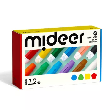 Mideer Silky Crayons påfyllning, mjuka och tvättbara, 12 st