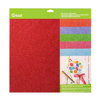 Cricut glitterkartong sampler 30 x 30 cm, 10 blad, Brights (P)