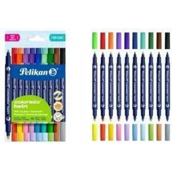 Pelikan Colorella Twin tuschpennor färgsorterade, 10 st