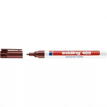 edding 400 permanentmarker, 1 mm rund spets, påfyllningsbar, brun